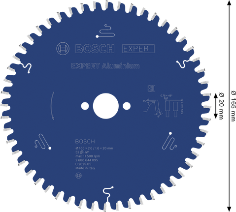 BoschEXPERT 铝制圆锯片 165 毫米，适用于金属。
